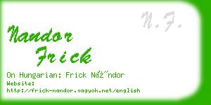 nandor frick business card